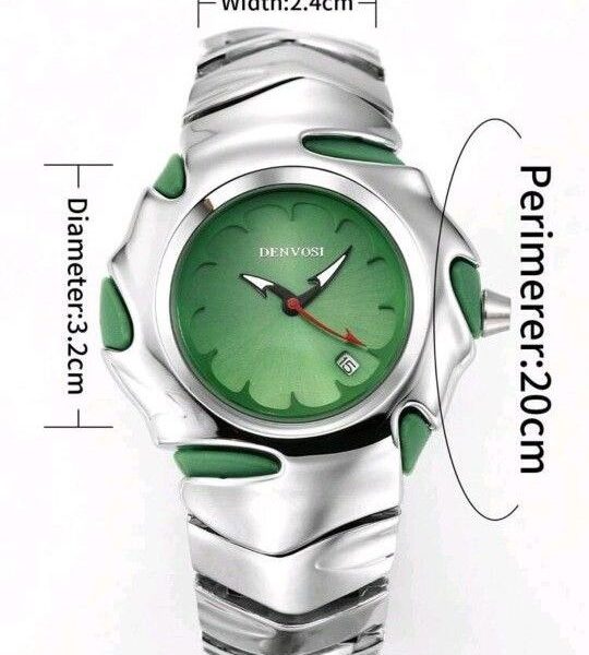 DENVOSI Premium Metal Watch – Bold Design (Green Dial)